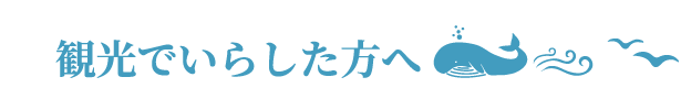 観光でいらした方へ